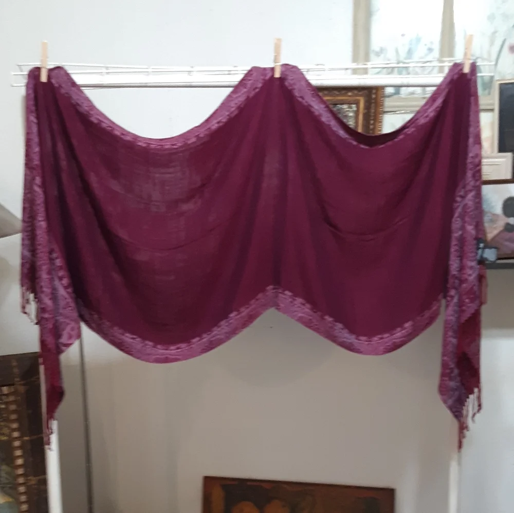 Rayon Knit wrap Long Wide Shoulder scarf Rectangle STUDIO 36